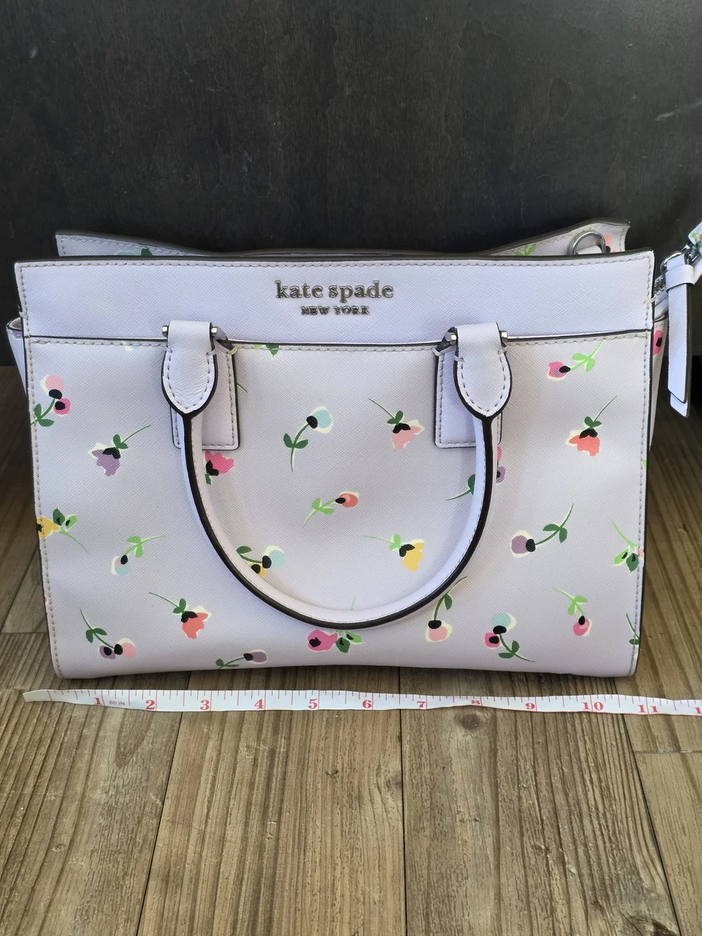 kate spade Cameron Medium Satchel in the Wildflower Ditsy lavender floral print